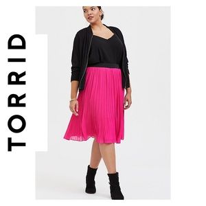 TORRID -PINK CHIFFON PLEATED MIDI SKIRT 3